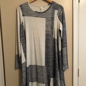 Gap Color Blocked Swing Long Sleeve T-shirt Dress